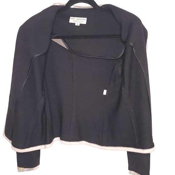 St. John Evening Marie Gray Santana Knit Embellished Blazer Jacket Womens size 6 - Picture 6 of 8